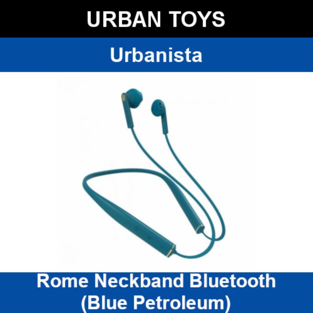 Urbanista Rome Neckband Bluetooth Blue Petroleum Blue Wireless In Ear Earphones In Ear Earbuds In Ear Headphones 1 Year Local Warranty by