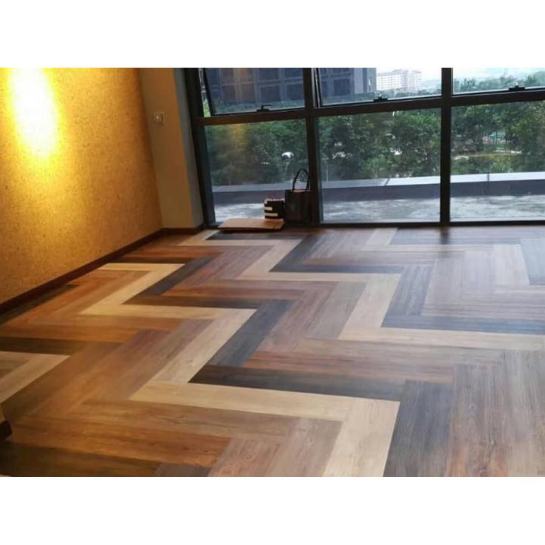 Vinyl Flooring Lantai Kayyu Vinyl Laminate Spc Waterproof