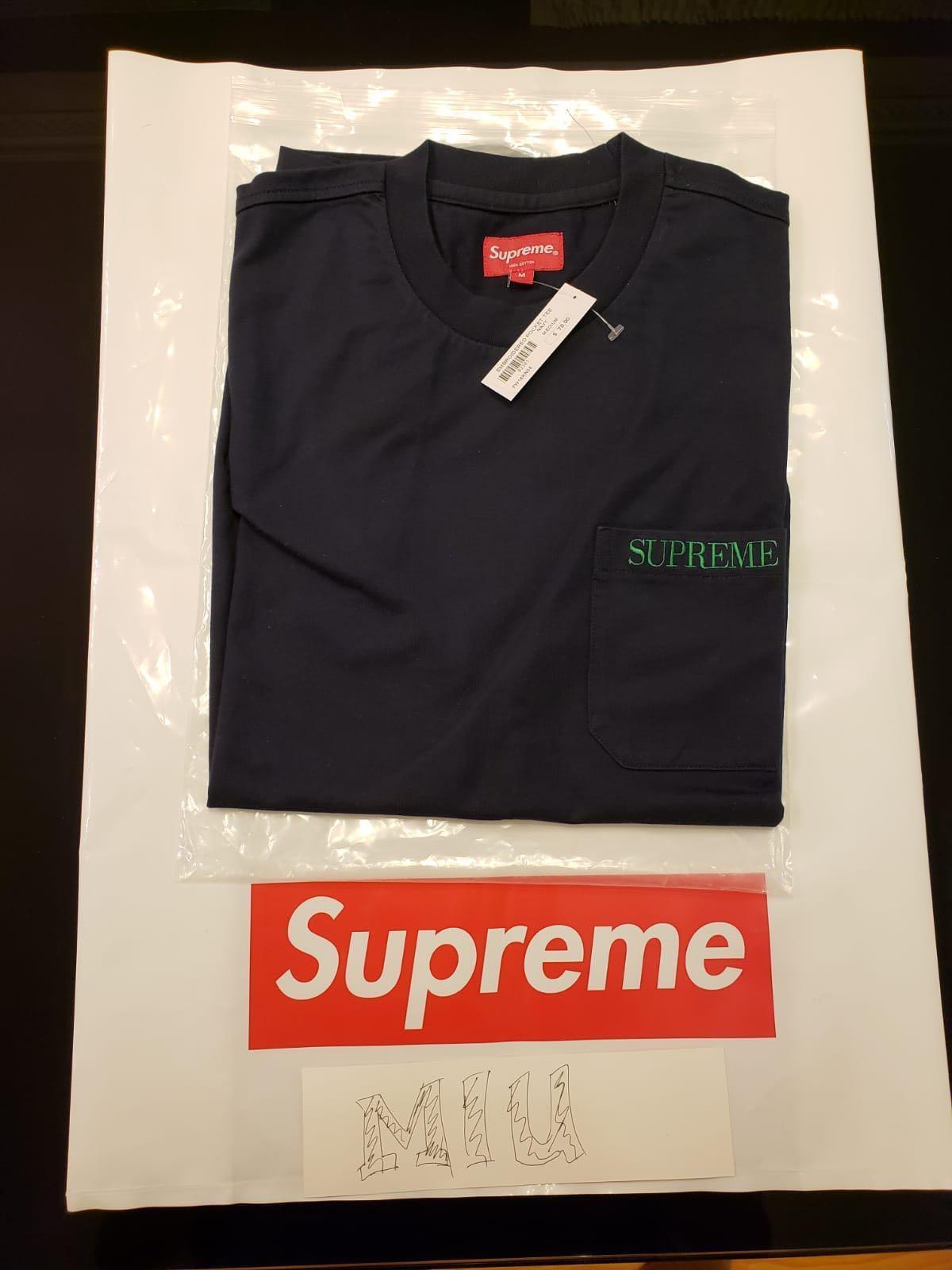 supreme embroidered pocket tee
