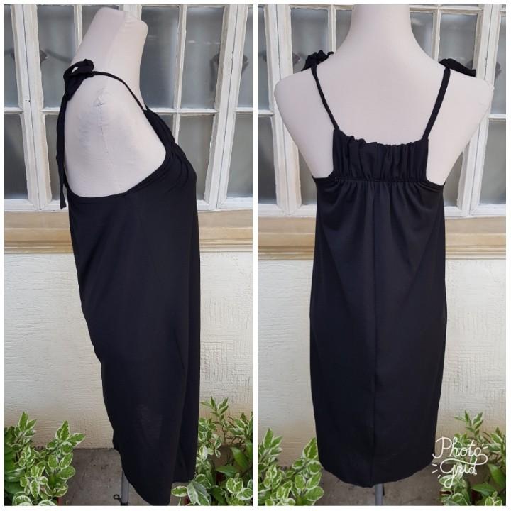 zara black tie dress