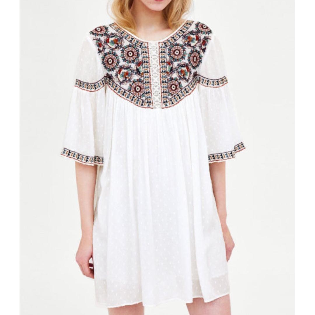 zara embroidered playsuit