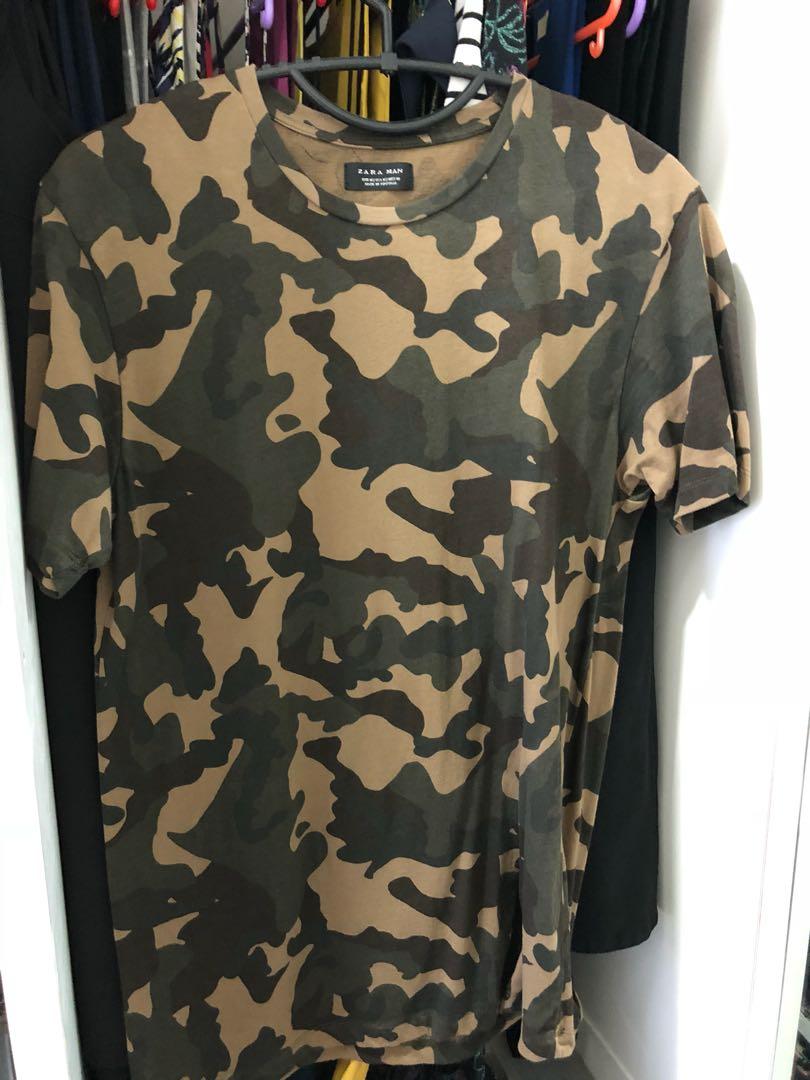 camouflage t shirt zara