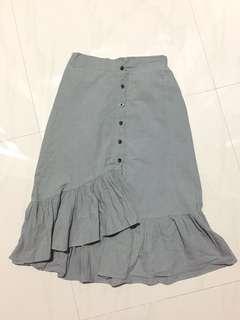 MIDI SKIRT WITH RUFFLES | Rok Panjang Wanita