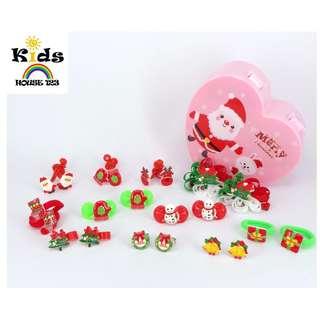 SURPRISE GIFT INCLUDED 22-pcs Christmas Theme Hair Accessories Gift Set for Baby Kids Children Girl A005A