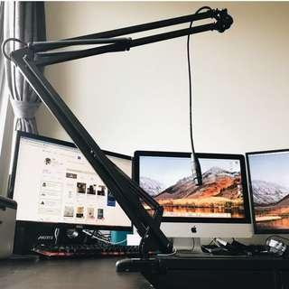 K&M Broadcast Microphone Desk Arm and Clamp (With XLR cable)