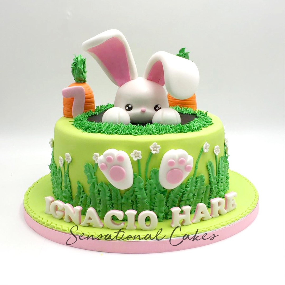 3d Bunny Sugar Fondant Topper In Garden Carrot Design Customized Cake Singaporecake Garden Rabbit Big Ear Food Drinks Baked Goods On Carousell