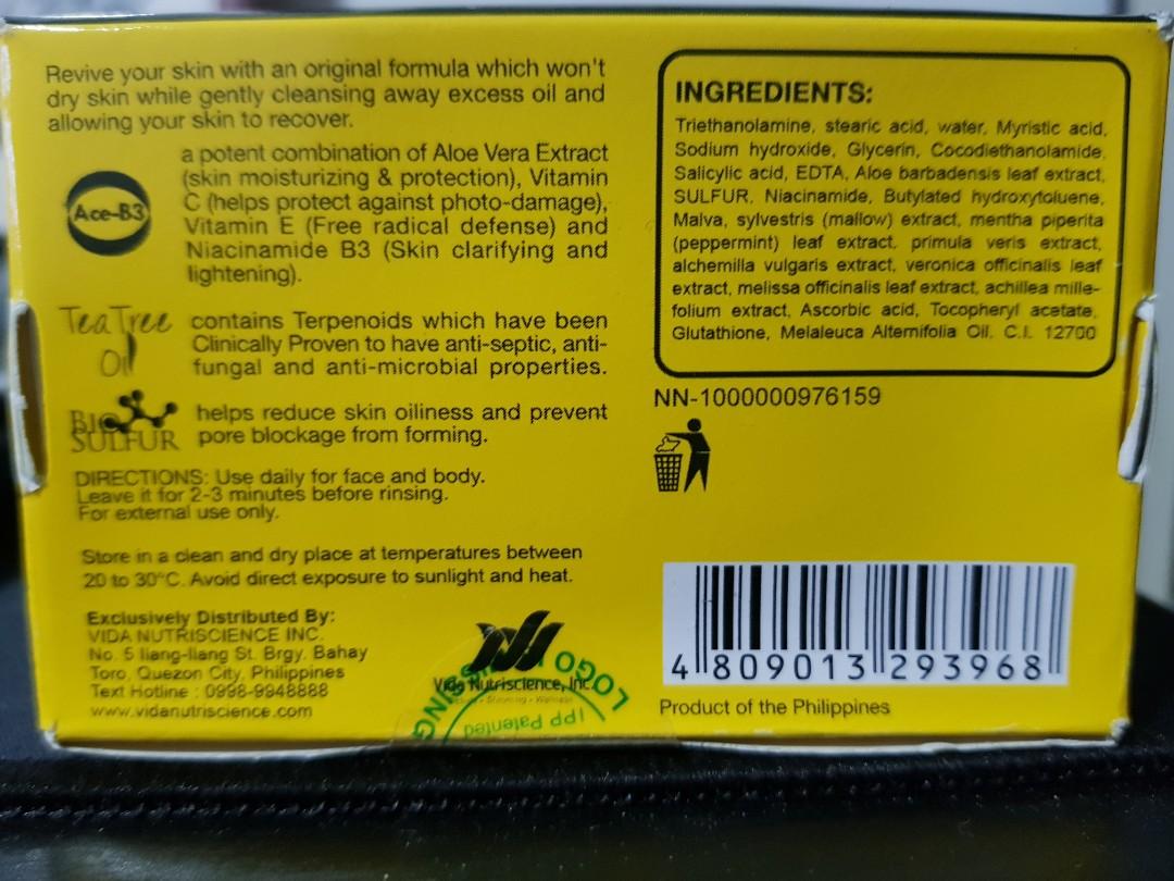 acne care soap ingredients