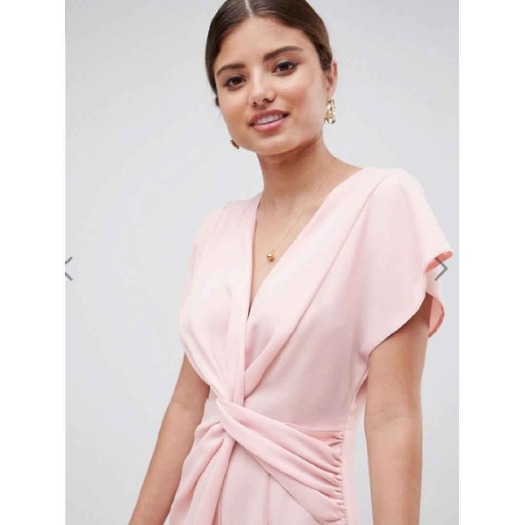 ASOS DESIGN twist midi dress with kimono sleeve Women s Fashion