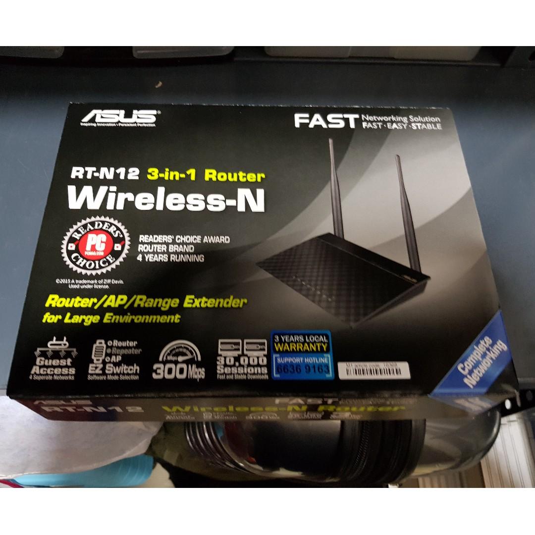 Asus Rt N12 D1 Wireless N300 3 In 1 Router Ap Range Extender Electronics Computer Parts Accessories On Carousell