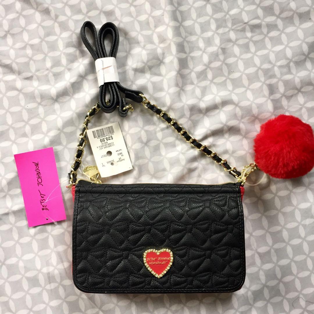 Betsey johnson red hotsell and black purse