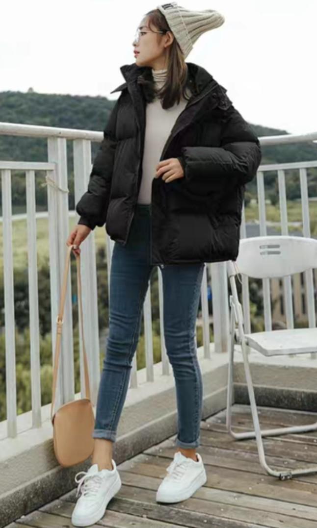 Bn Women Winter Spring Korean Style Short Black Jacket Coat With Hat Women S Fashion Clothes Outerwear On Carousell