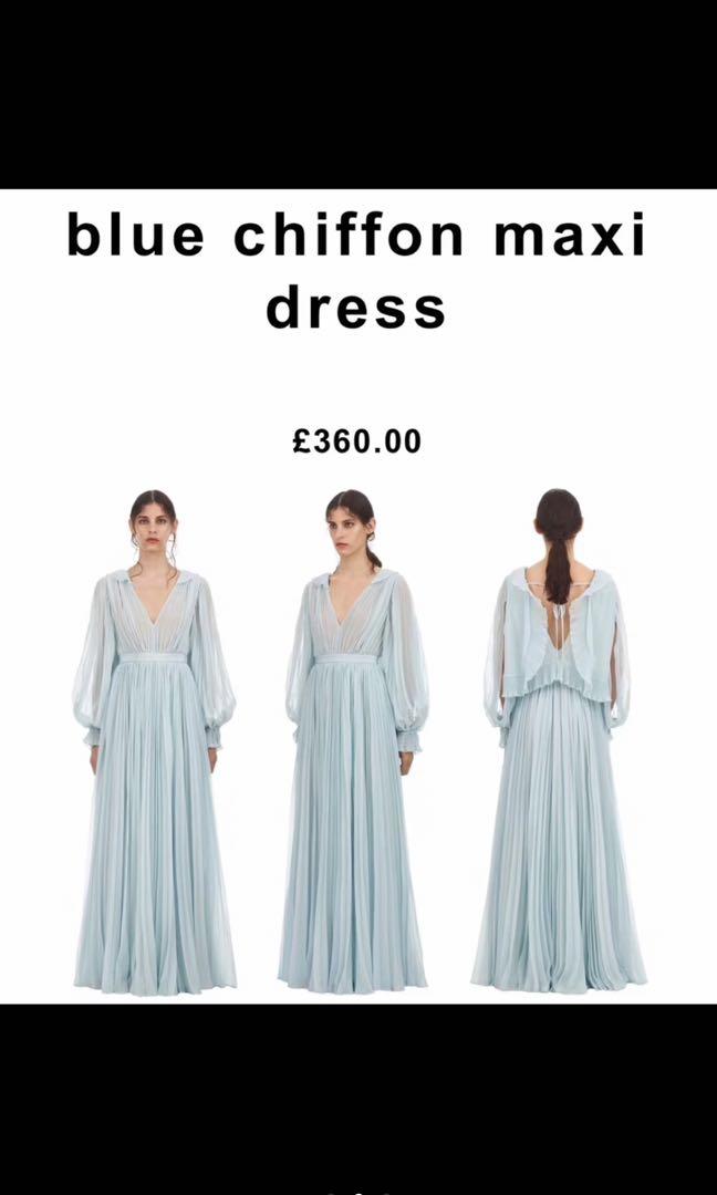 Chiffon blue maxi dress sale