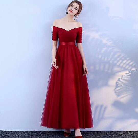 maroon dress design