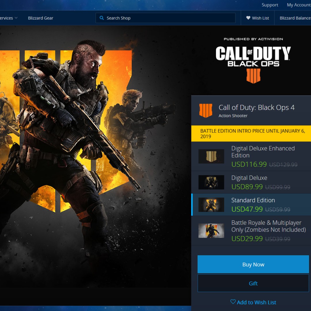 Call Of Duty Black Ops 4 Standard Edition Pc Edition