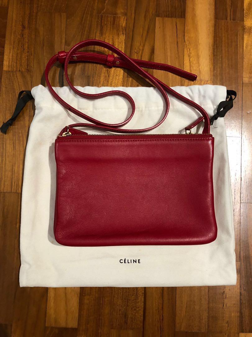 Pre-loved Celine Trio Bag in Red — singulié