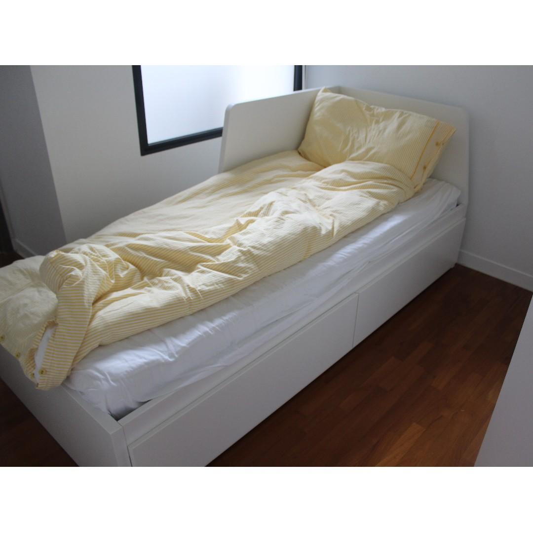 Day Bed Ikea Flekke And Foam Mattress Ikea Malvik Furniture Beds Mattresses On Carousell