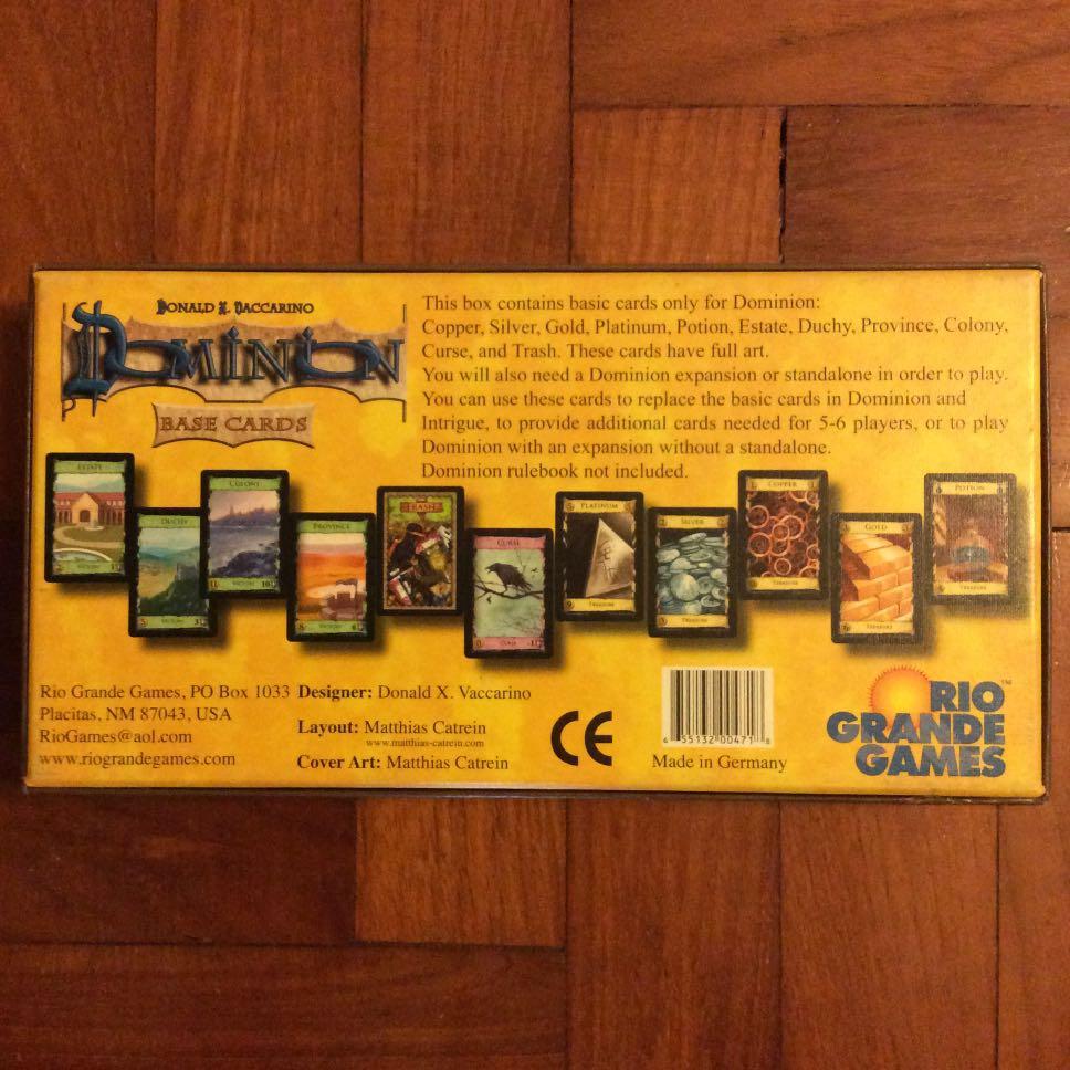 Dominion 56 player base cards expansion, Hobbies & Toys, Toys & Games