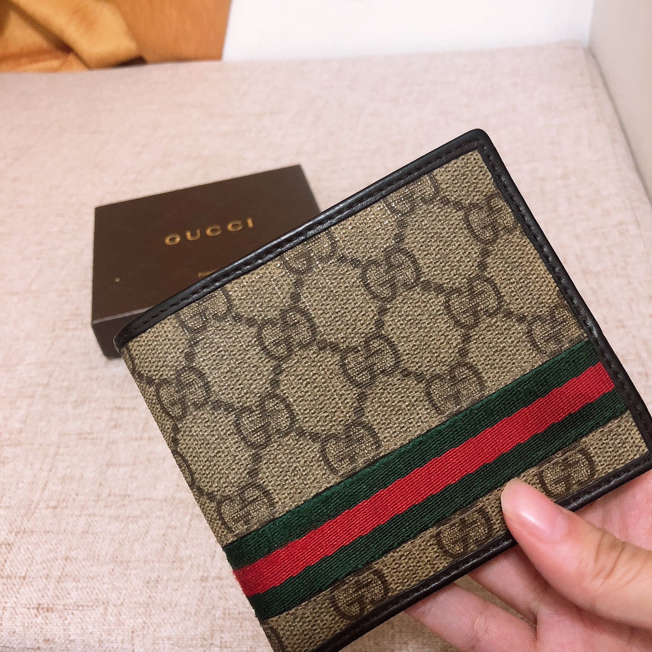 Gucci Supreme Web Bifold Wallet, Men's 