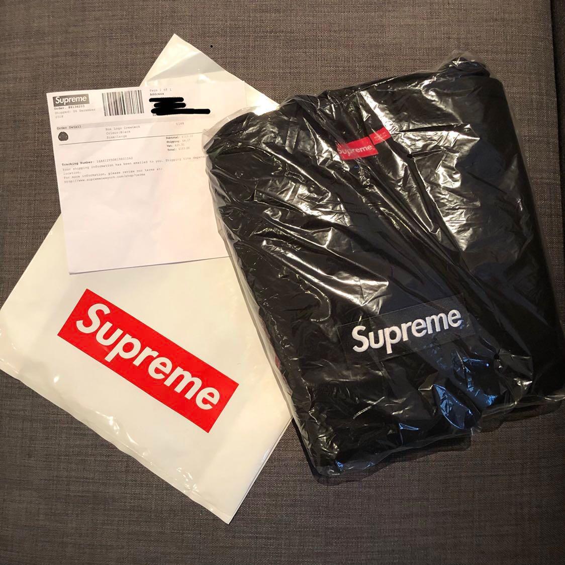 Instock Fw18 Supreme Box Logo Crewneck Black Large Men S Fashion Clothes Tops On Carousell