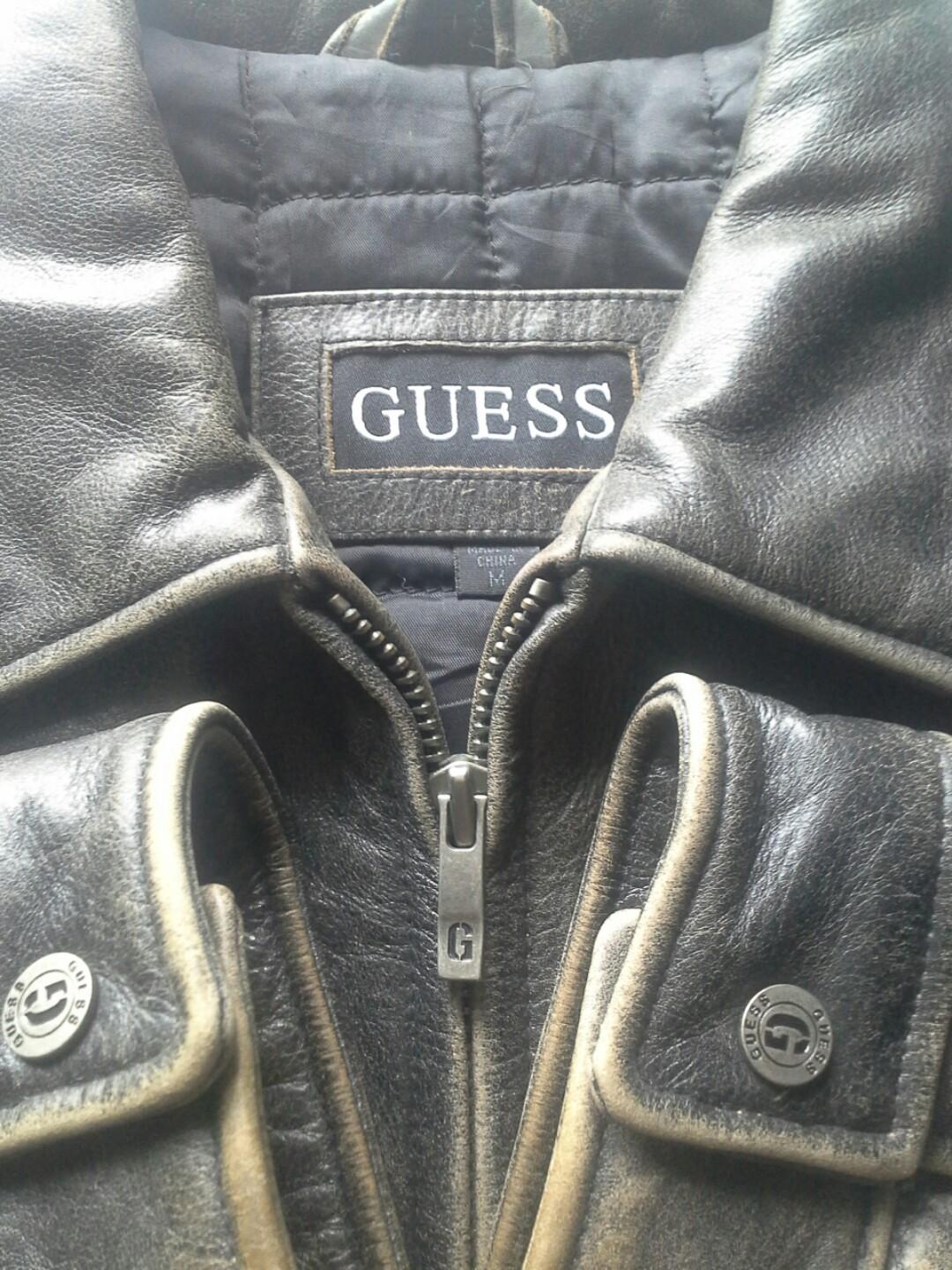 Jaket kulit guess original