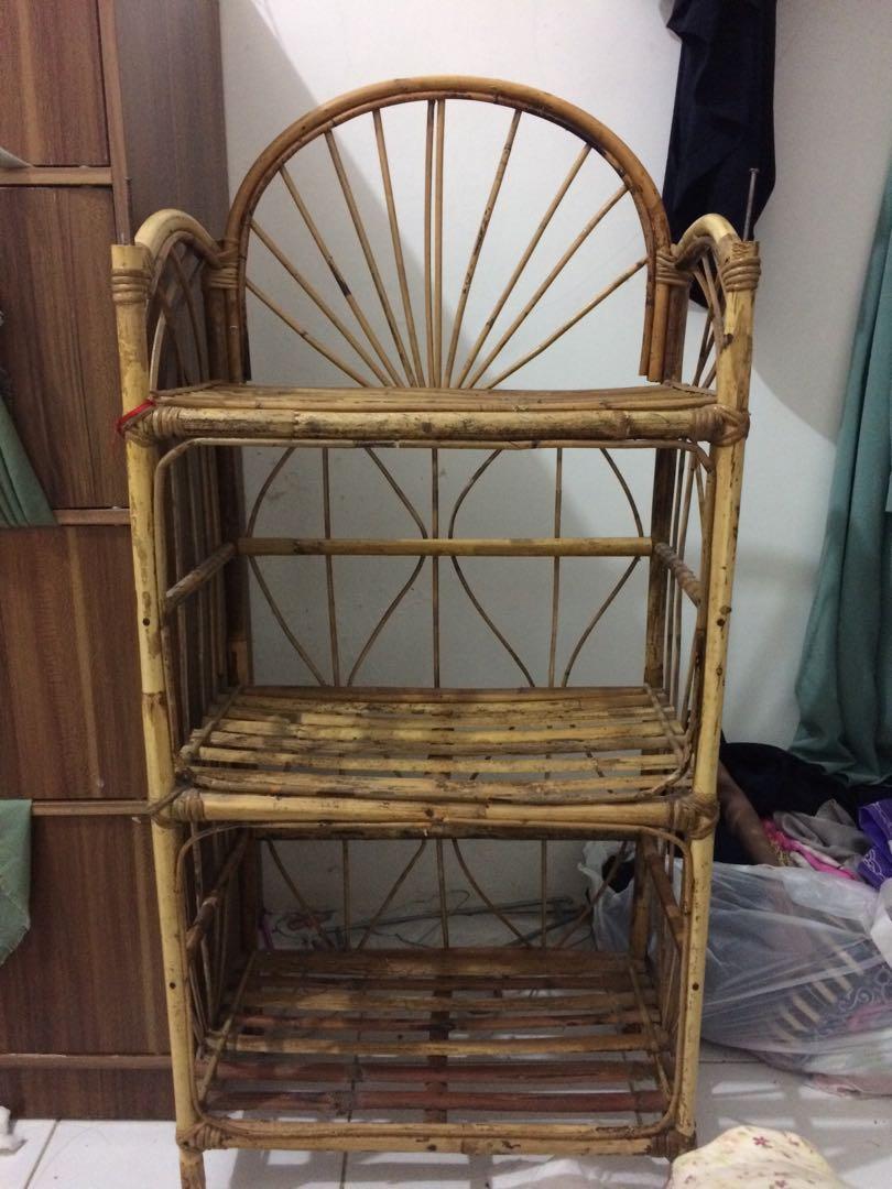 Lemari Rak Rotan Susun 3 Perabotan Rumah Di Carousell