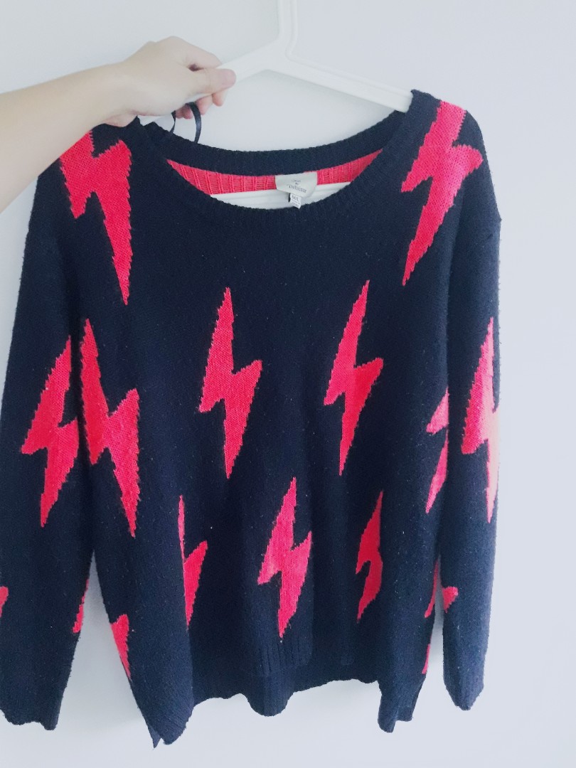 lightning bolt sweater mens
