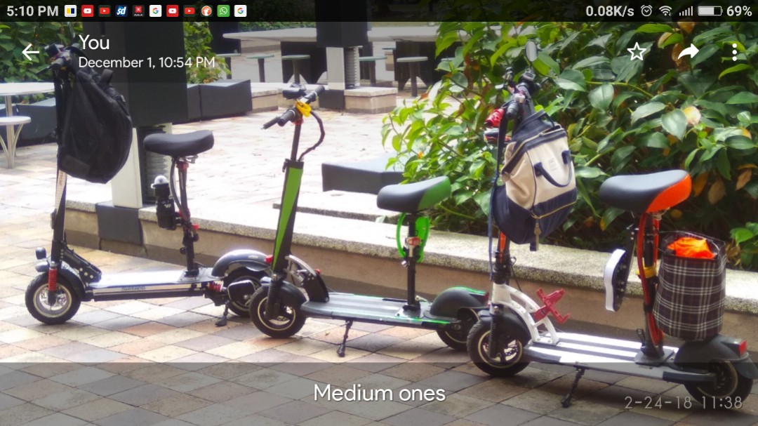 Lta Compliant E Scooter Sporty Electric Orange Green Photo