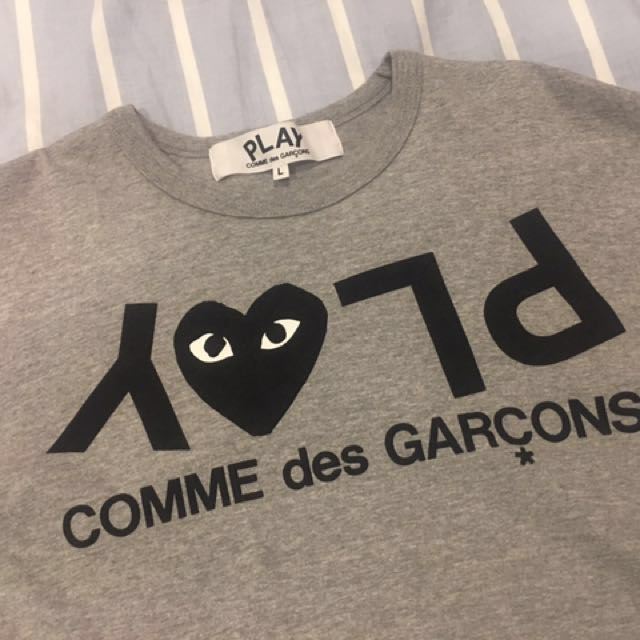 Cdg play sale grey t shirt
