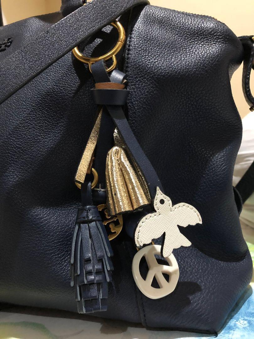 Tory Burch Peace Satchel Navy Barang Mewah Tas Dompet di Carousell