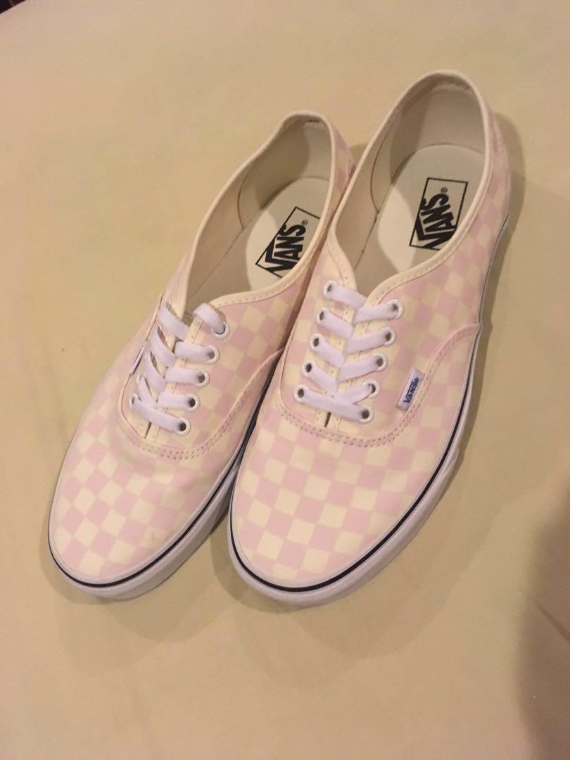 Vans authentic checkerboard sale chalk pink