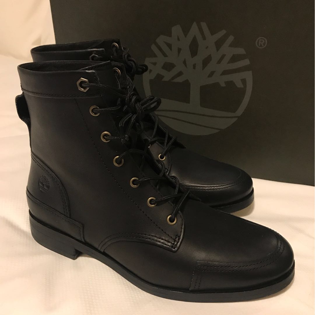 Women Timberland Black Leather Boots 
