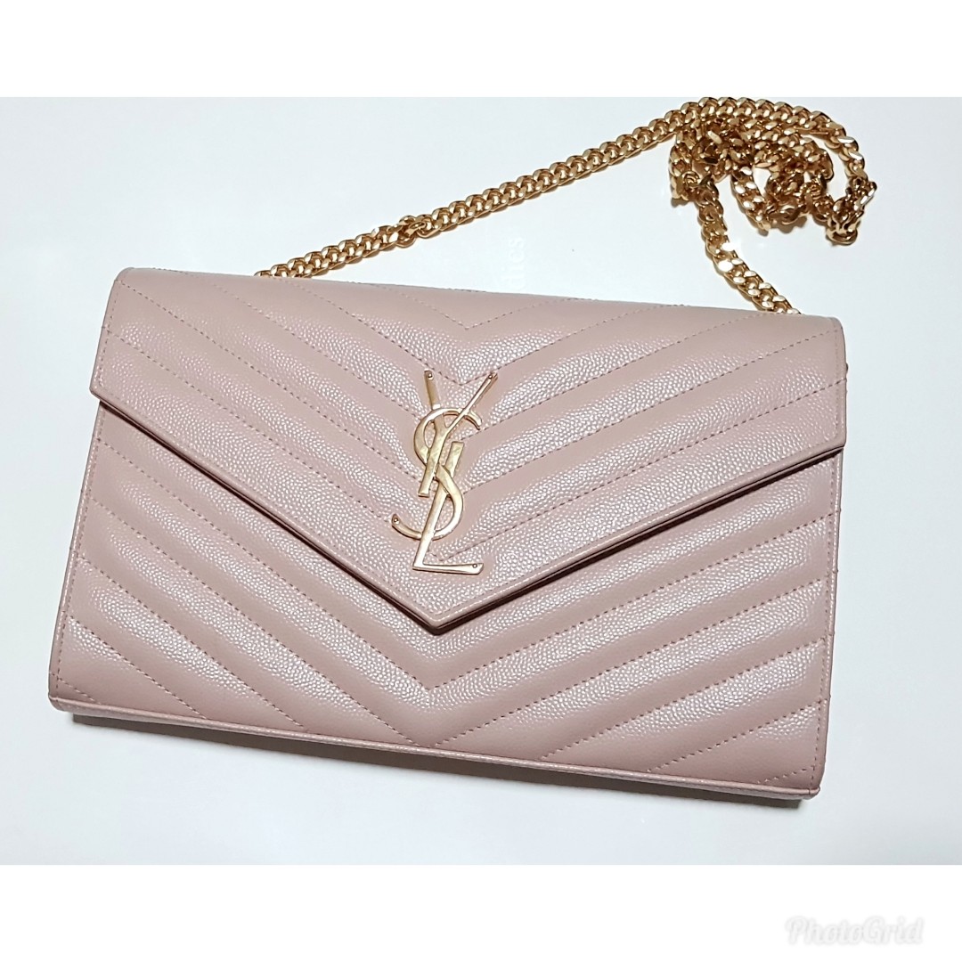 YSL Envelope WOC in Blush pink with Gold hardware