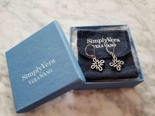 VERA WANG SIMPLY VERA Sterling Silver Logo Earrings VERA WANG SIMPLY VERA Sterling Silver Logo Earrings