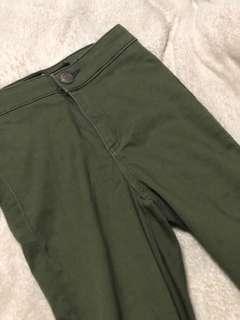 factorie army green high waisted jeggings