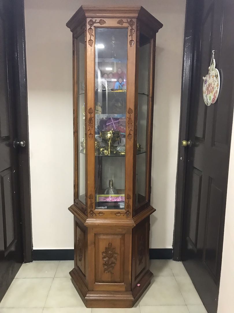 Octagon curio cabinet deals