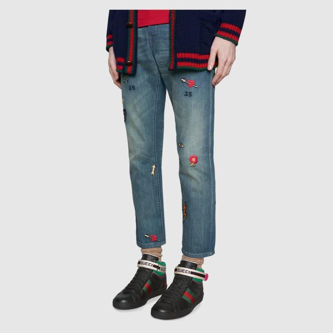 gucci stripe ace high top