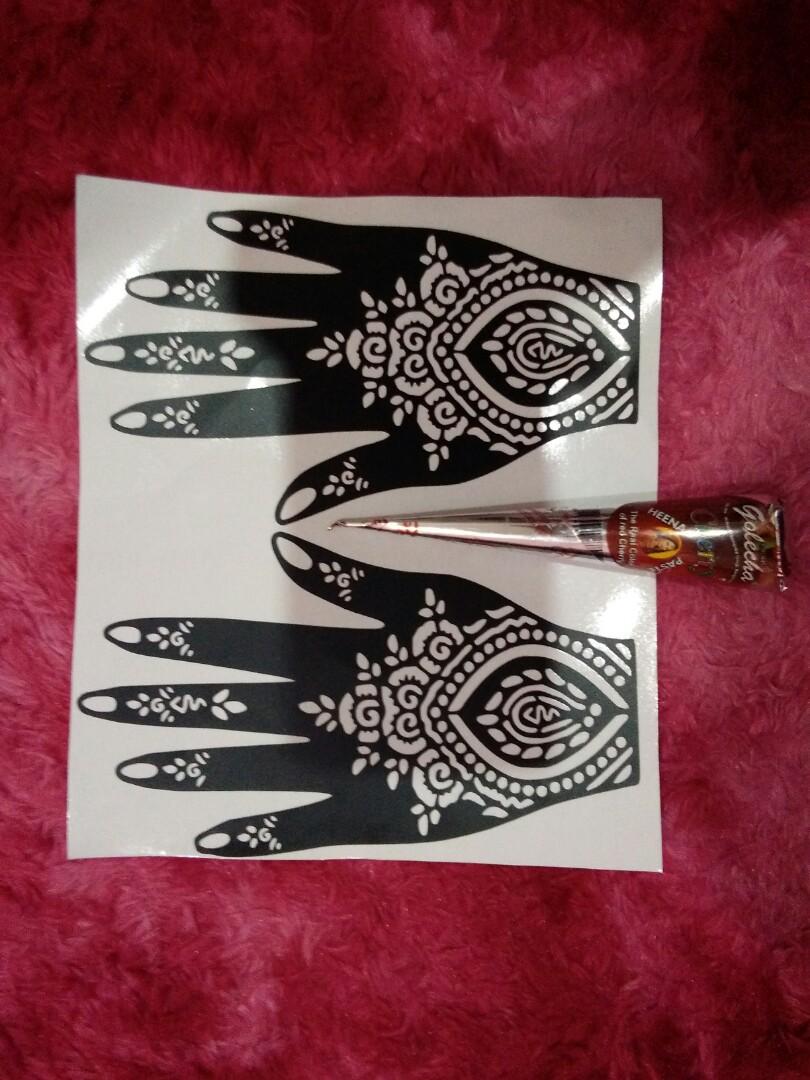 Buy 1 x Tattoo Sticker ( 8.25 inch x 4.25 inch ) + Bansuri 100% Natural Mehandi  Cone Temporary Tattoos Body Art 6 Pcs Online at desertcartINDIA