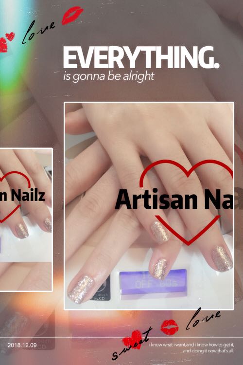 Classic Gel Manicure Rose Gold Glitter Color Health Beauty Hand