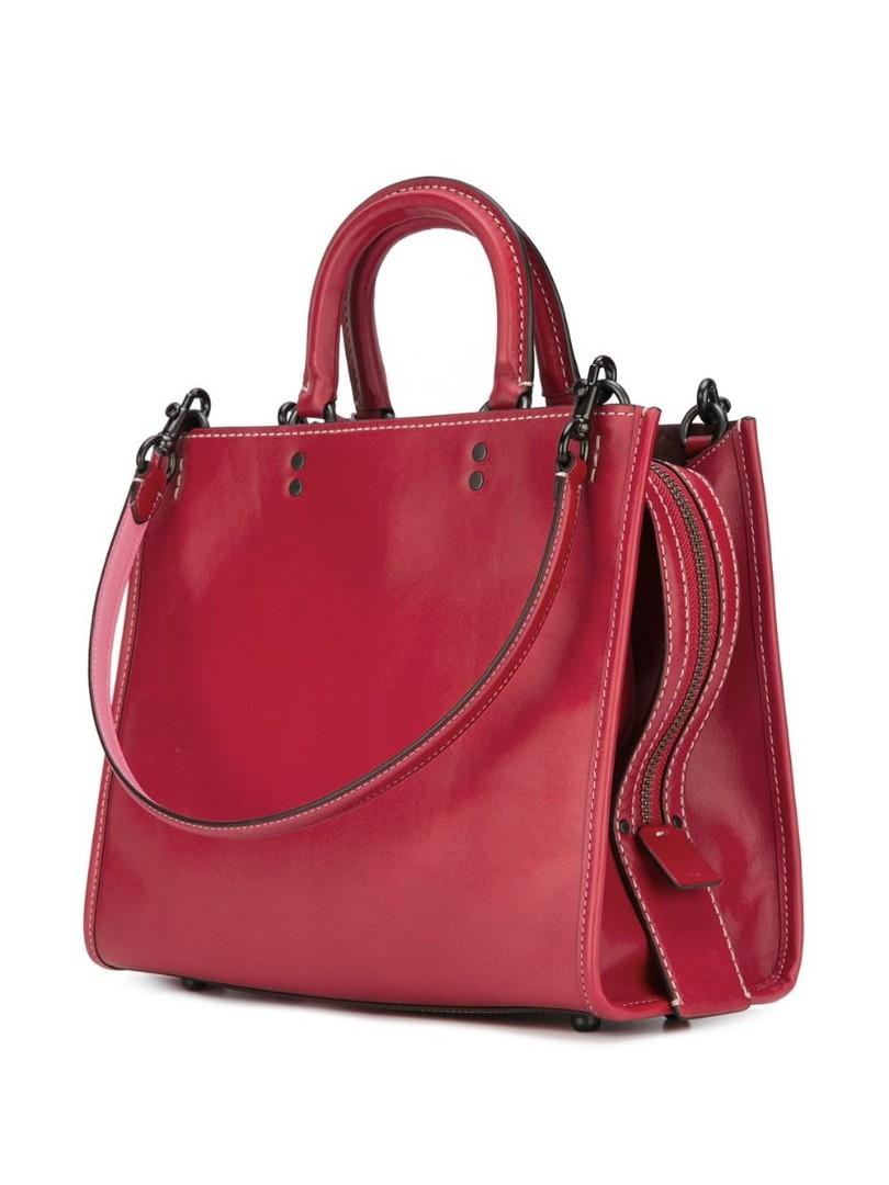 COACH 1941 Car Embellished Rogue Leather Satchel Bag Red Copper Large Luxury Bags Wallets on Carousell