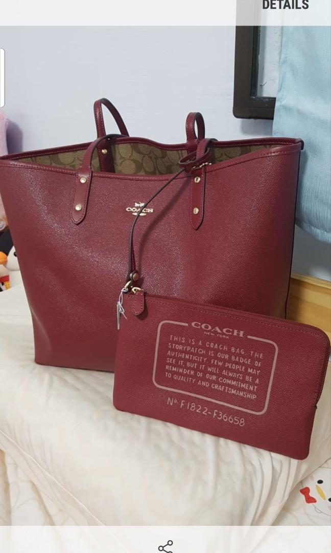 Coach reversible 2025 tote red