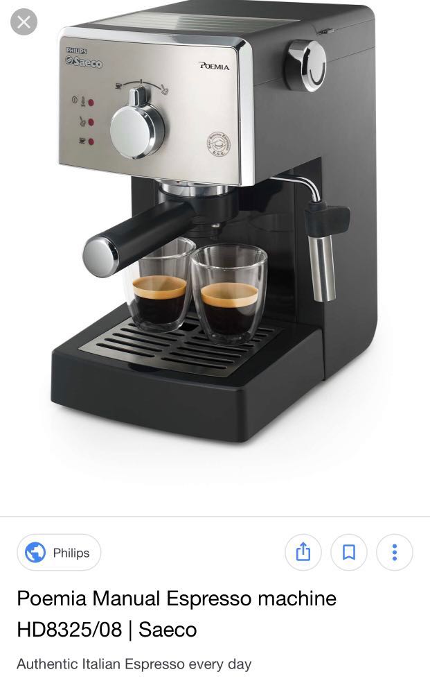 Coffee Machine Philips Poemia Manual Espresso Machine Hd8325 08 Saeco For Sale Home Appliances Kitchenware On Carousell