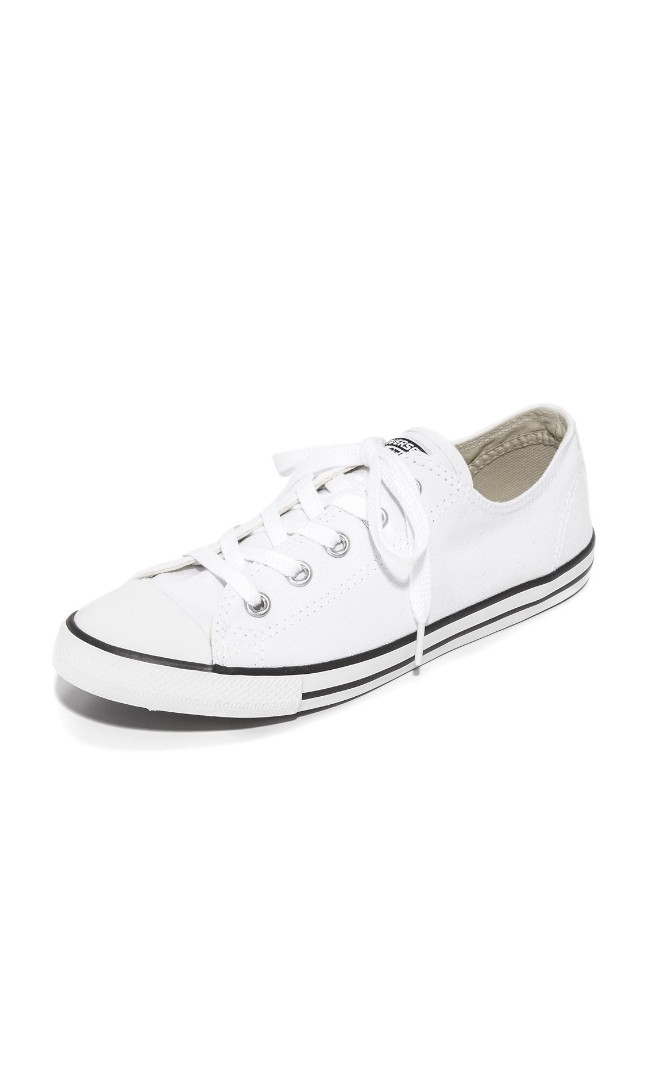 Converse All Star 白色黑線復古帆布鞋韓妞百搭 她的時尚 鞋子在旋轉拍賣