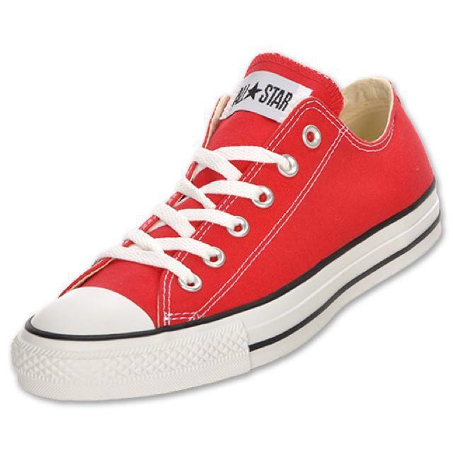 low cut red converse