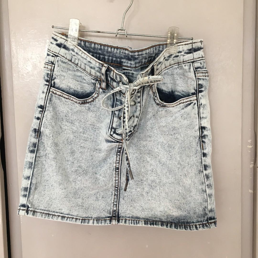 denim divided skirt