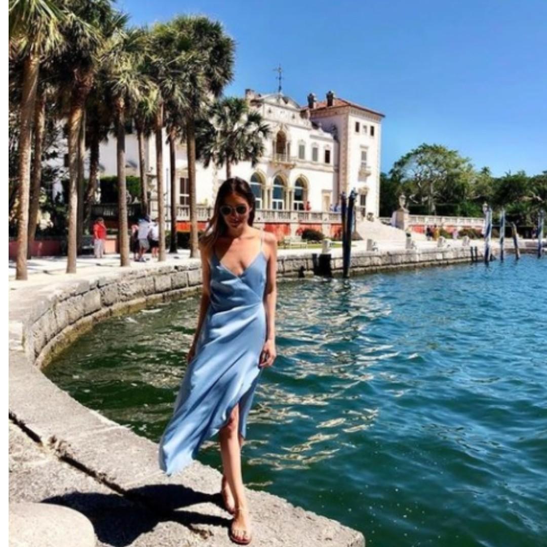 satin wrap dress h&m