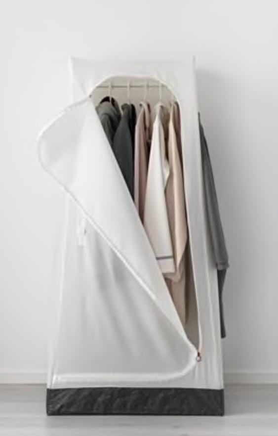 Ikea Fabric Wardrobe Vuku White Furniture Shelves Drawers On
