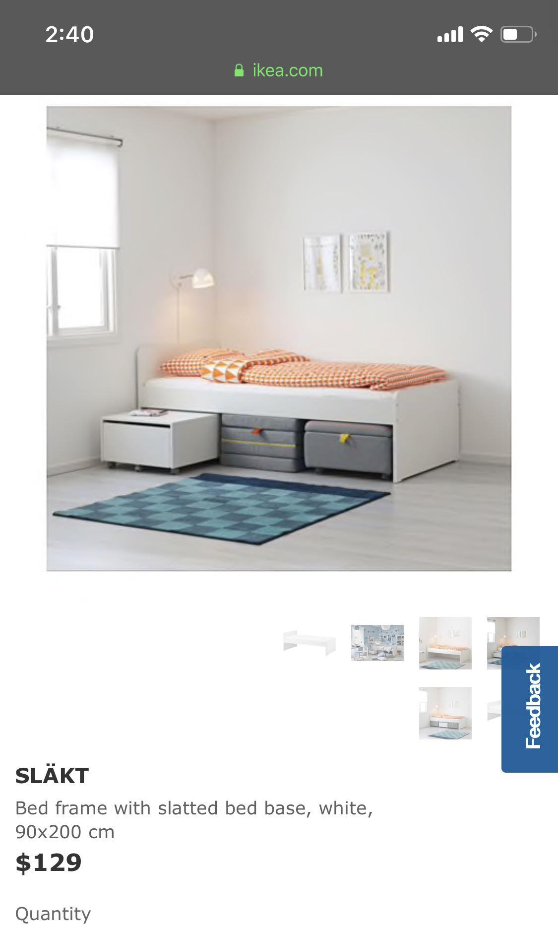 ikea slakt bed frame with slatted bed base furniture home living furniture bed frames mattresses on carousell