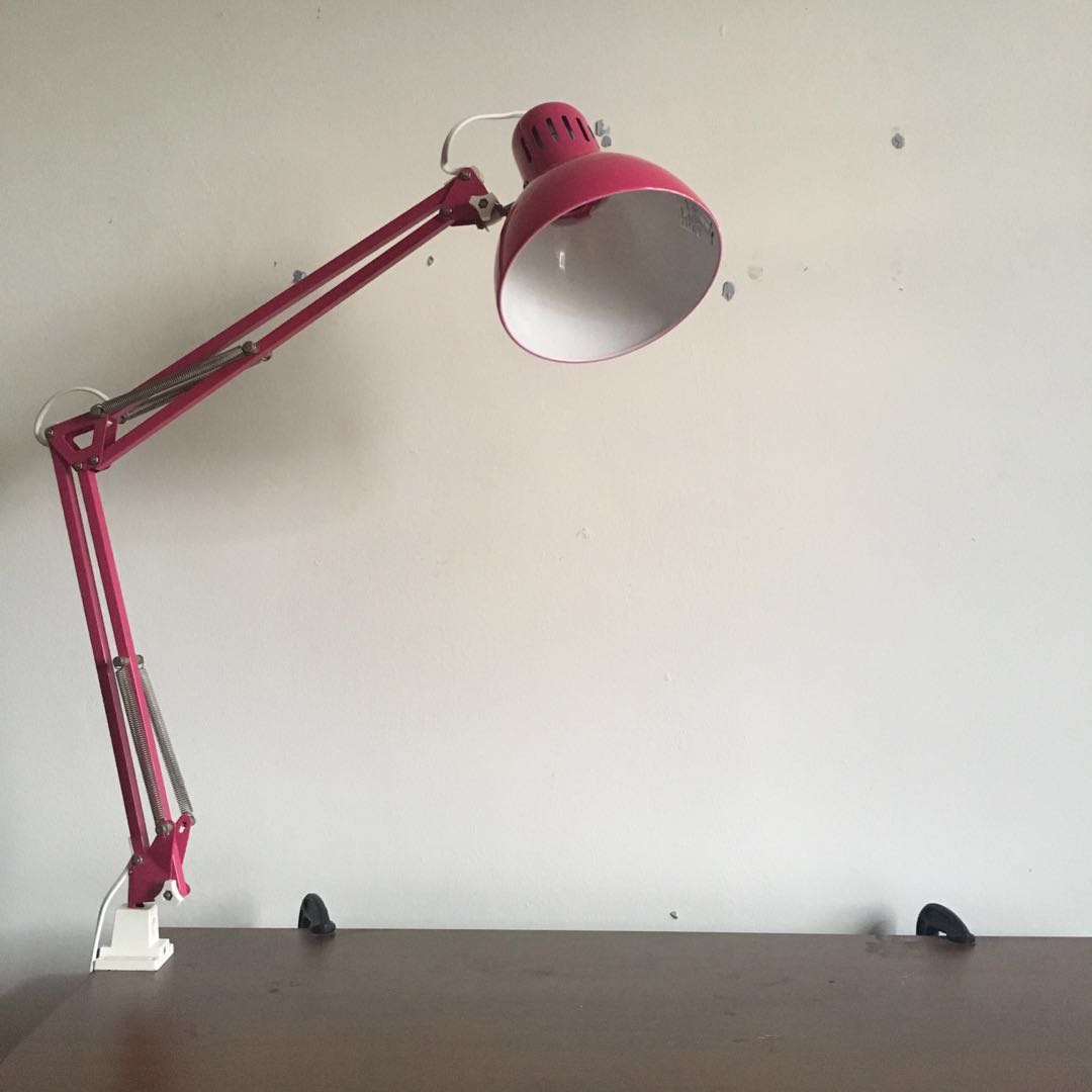 Ikea pink desk shop lamp
