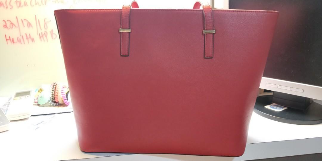 kate spade red tote bag