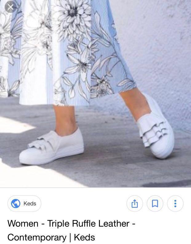 Keds triple ruffle leather sales